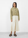 The Artisan Shirt Jacket comes in Kelp from Girls of Dust at Couverture & The Garbstore
model front