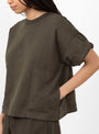 The Physical T-Shirt comes in Coffee Brown from Girls of Dust at Couverture & The Garbstore
model detail
