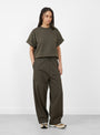 The U Reformer Twill Jersey Pants come in Coffee Brown from Girls of Dust at Couverture & The Garbstore
model front
