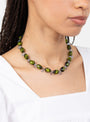 Mini Glass Beads Necklace Olive Green from AGLAGLA at Couverture & The Garbstore
model