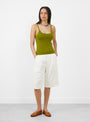 The No 471 Britney Tank Top comes in Grass from Extreme Cashmere at Couverture & The Garbstore
model front 