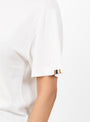 The No 268 Cuba T-Shirt comes in Snow from Extreme Cashmere at Couverture & The Garbstore
model detail