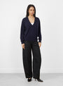The No 467 Collin Jumper comes in Navy from Extreme Cashmere at Couverture & The Garbstore
model front 