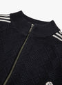 The Knitted Training Jacket comes in Faded Black from Rice Nine Ten at Couverture & The Garbstore
zip