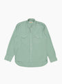 The Tencel Pearlsnap Shirt from Wythe comes in Sage at Couverture & The Garbstore
front 