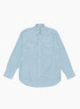 The Tencel Pearlsnap Shirt from Wythe comes in Faded Bench Blue at Couverture & The Garbstore
front