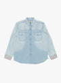 Embroidered Chambray Workshirt Washed Indigo from Wythe at Couverture & The Garbstore
front 
