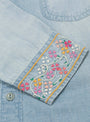 Embroidered Chambray Workshirt Washed Indigo from Wythe at Couverture & The Garbstore
detail 