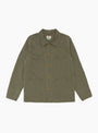 The Japanese HBT Barn Jacket from Wythe comes in Faded Olive at Couverture & The Garbstore
front 