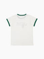 The Watermelon Peace Print Ringer T-Shirt from Wythe comes in Evergreen at Couverture & The Garbstore
back