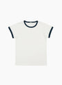 The Tubular Ringer T-Shirt from Wythe comes in White and Navy at Couverture & The Garbstore
front 