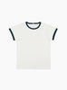 The Tubular Ringer T-Shirt from Wythe comes in White and Navy at Couverture & The Garbstore
front 