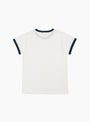 The Tubular Ringer T-Shirt from Wythe comes in White and Navy at Couverture & The Garbstore
back