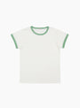 The Tubular Ringer T-Shirt from Wythe comes in White and Celadon at Couverture & The Garbstore
front