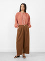 The Leila Trousers come in Earth from Sideline at Couverture & The Garbstore
model front 