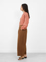 The Leila Trousers come in Earth from Sideline at Couverture & The Garbstore
model side