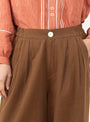 The Leila Trousers come in Earth from Sideline at Couverture & The Garbstore
model detail