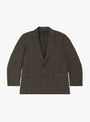 Rayon and Linen Twill Single Breasted Blazer Khaki Brown from Ssstein at Couverture & The Garbstore
front 