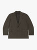 Rayon and Linen Twill Single Breasted Blazer Khaki Brown from Ssstein at Couverture & The Garbstore
front 