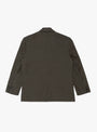 Rayon and Linen Twill Single Breasted Blazer Khaki Brown from Ssstein at Couverture & The Garbstore back 