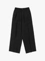 Rayon and Linen Twill Easy Long Wide Trousers Black from Ssstein at Couverture & The Garbstore front 