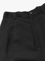 Rayon and Linen Twill Easy Long Wide Trousers Black from Ssstein at Couverture & The Garbstore button 