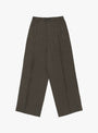 Rayon and Linen Twill Easy Long Wide Trousers Khaki Brown from Ssstein at Couverture & The Garbstore
front 
