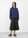 The Ovelia Shirt comes in Blue from YMC at Couverture & The Garbstore
model front