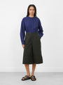 The Ezy Culotte comes in Dark Green from YMC at Couverture & The Garbstore
model front