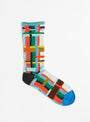 The Fake Tiles Socks from Bonne Maison come in Princely Blue at Couverture & The Garbstore
front 