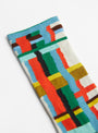 The Fake Tiles Socks from Bonne Maison come in Princely Blue at Couverture & The Garbstore detail