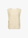 Side Ribbon Red Cross Knit Vest Ivory from BEAMS BOY at Couverture & The Garbstore
front