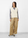 Side Ribbon Red Cross Knit Vest Ivory from BEAMS BOY at Couverture & The Garbstore
model front