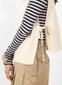 Side Ribbon Red Cross Knit Vest Ivory from BEAMS BOY at Couverture & The Garbstore
model detail