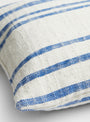 The Jax Striped Cushion Azure from ML Fabrics at Couverture and The Garbstore detail
