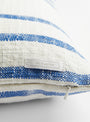 The Jax Striped Cushion Azure from ML Fabrics at Couverture and The Garbstore brand