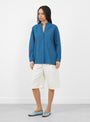 The Gustava Button Up Shirt comes in Blue Pond Stripe from Apiece Apart at Couverture & The garbstore
model front 