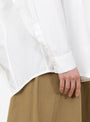 The Signature Cocoon Dress Shirt comes in Off White from 7115 by Szeki at Couverture & The Garbstore
model detail