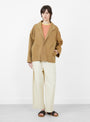 The Lapel Short Coat from 7115 by Szeki comes in Washed Tan at Couverture & The Garbstore
model front
