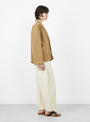 The Lapel Short Coat from 7115 by Szeki comes in Washed Tan at Couverture & The Garbstore
model side