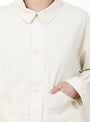 The Signature Panel Pockets Jacket from 7115 by Szeki comes in Pearl White at Couverture & The Garbstore
model detail