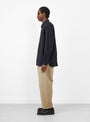 Selvedge 1 Pleat Pants Beige from Still By Hand at Couverture & The Garbstore
model side