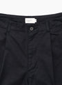 Selvedge 1 Pleat Pants Black Navy from Still By Hand at Couverture & The Garbstore detail