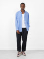 Selvedge 1 Pleat Pants Black Navy from Still By Hand at Couverture & The Garbstore
model front