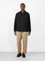 Zip Up Moleskin Blouson Ink Black from Still By Hand at Couverture & The Garbstore
model front