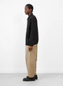 Zip Up Moleskin Blouson Ink Black from Still By Hand at Couverture & The Garbstore
model side