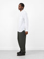 Garment Dyed 2 Pleat Pants Dark Olive from Still By Hand at Couverture & The Garbstore
model side