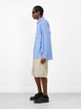 Linen Mixed Wide Shorts Taupe from Still By Hand at Couverture & The Garbstore
model side