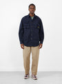 The Nugget Pocket Fish Shirt comes in Navy from Kapital at Couverture & The Garbstore
model front 