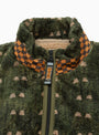 The Tsume-Shohbu Fleece Zip Blouson comes in Khaki from Kapital at Couverture & the Garbstore
neck 